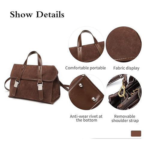 GELANNI – Shoulder Bag for Women & Girls, Premium PU Handbag with Bottom Rivet, Comes with Adjustable & Detachable Strap, An Ideal Gift for Female – Dark Brown